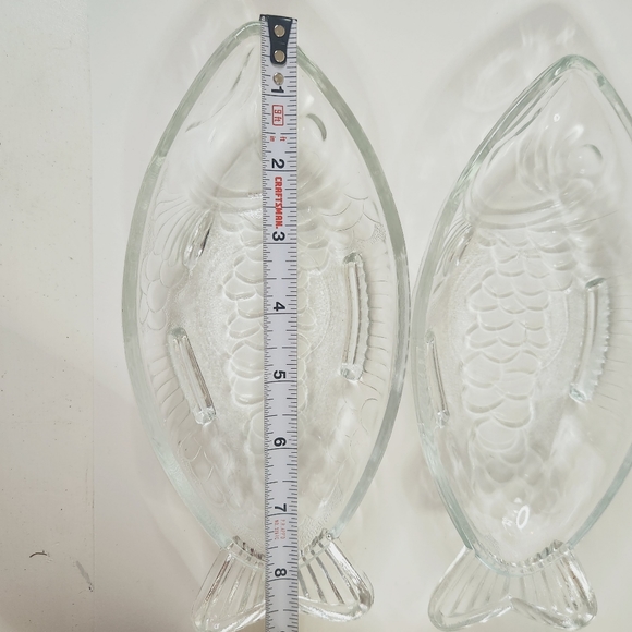 Pair of Ankerglass vintage clear glass fish dishes - Picture 3 of 3